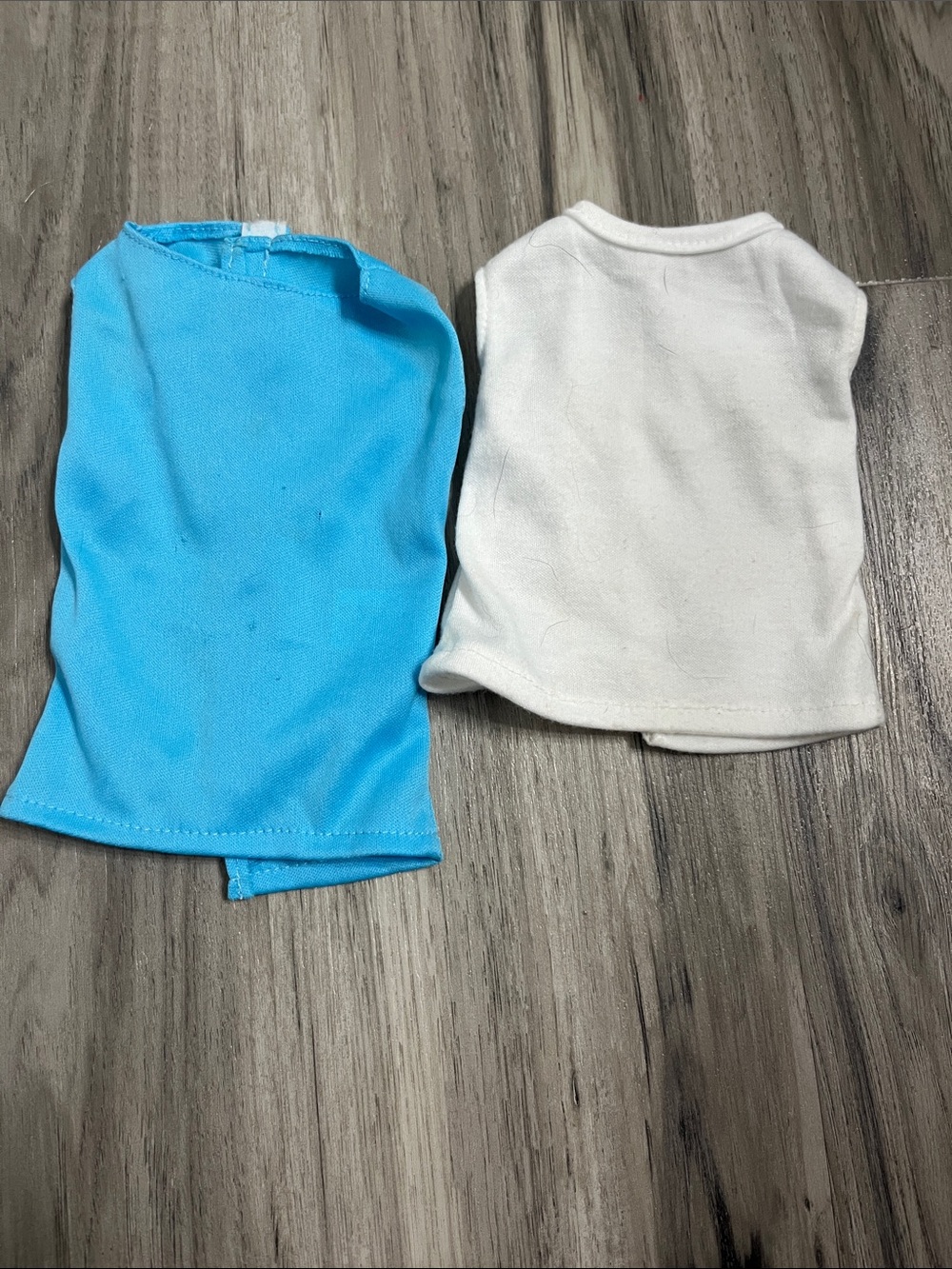 American Girl Doll Sleeveless Tops — Bright Blue & White